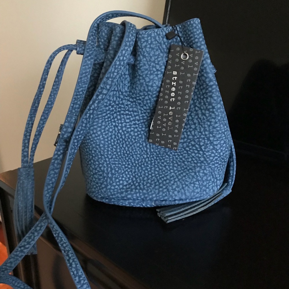 Blue leather bag